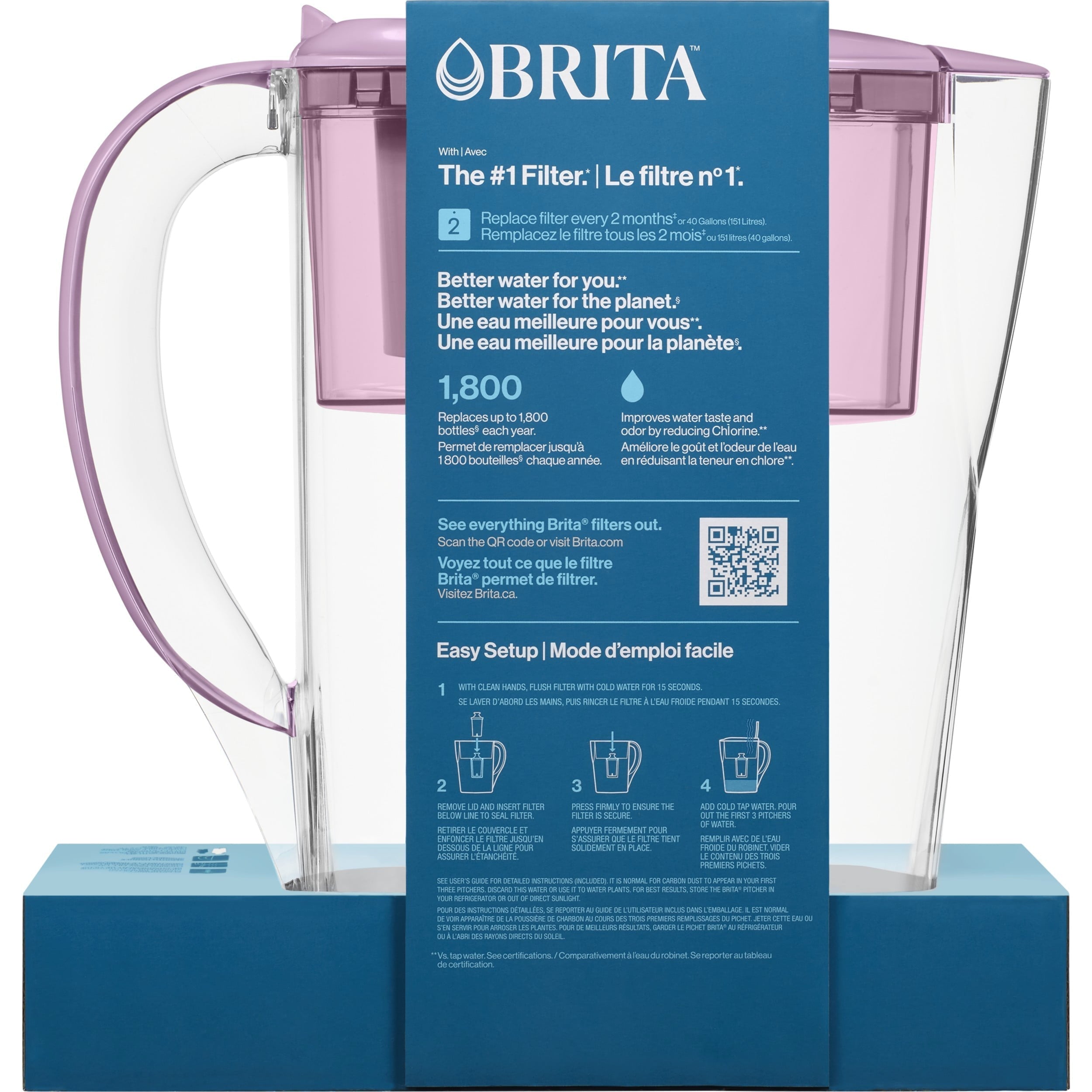 Brita Small 6 Cup Space Saver Water Filter Pitcher with 1 Standard Filter, Space Saver, Lilac , Purple - Brita - Nimbus Distributors - wholesale and distributors in United States Brita Small 6 Cup Space Saver Water Filter Pitcher with 1 Standard Filter, Space Saver, Lilac , Purple - Brita - Nimbus Distributors - wholesale and distributors in United States